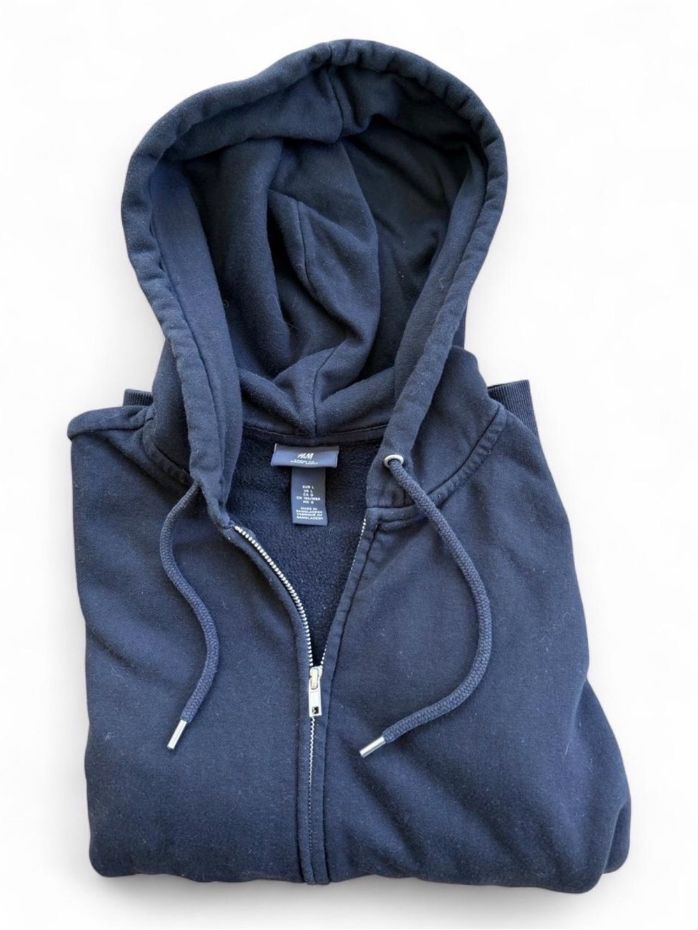 H&M Men's Dark Blue Full-Zip Hoodie